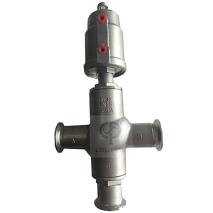 Válvula de pistão de sede de ângulo de braçadeira de aço inoxidável de três vias pneumática de aço inoxidável
