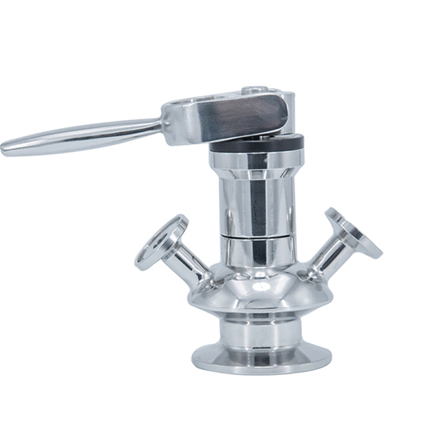Válvula de Amostragem com Mini Braçadeira Manual Sanitária de Aço Inoxidável