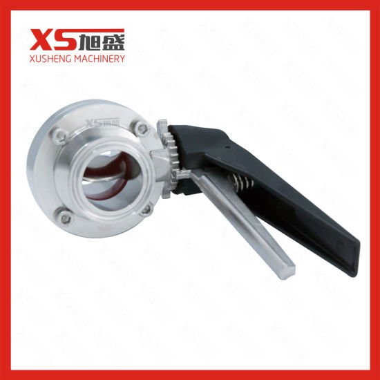 Válvulas borboleta de aperto manual higiênico de aço inoxidável de 25,4 mm com alça de garra