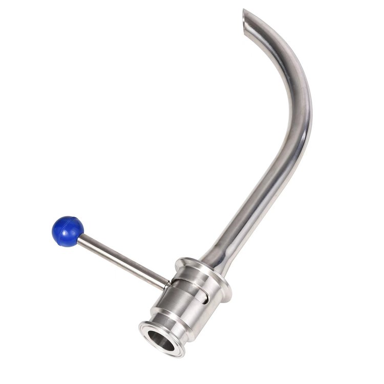 Válvula de braço rotativa de aço inoxidável sanitário de 1,5 polegadas e 120 graus para tanque fermentador de cerveja